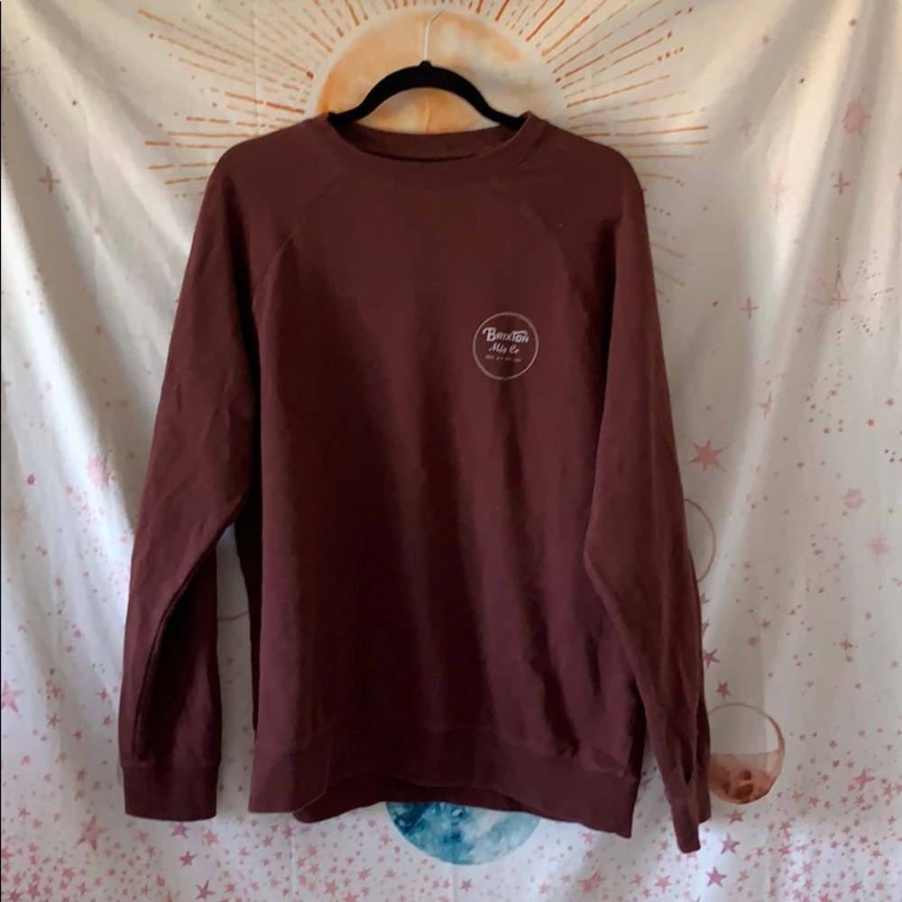 dark red brixton men’s crew neck